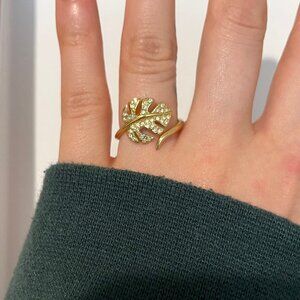 Swarovski - Gold Crystal Tropical Leaf